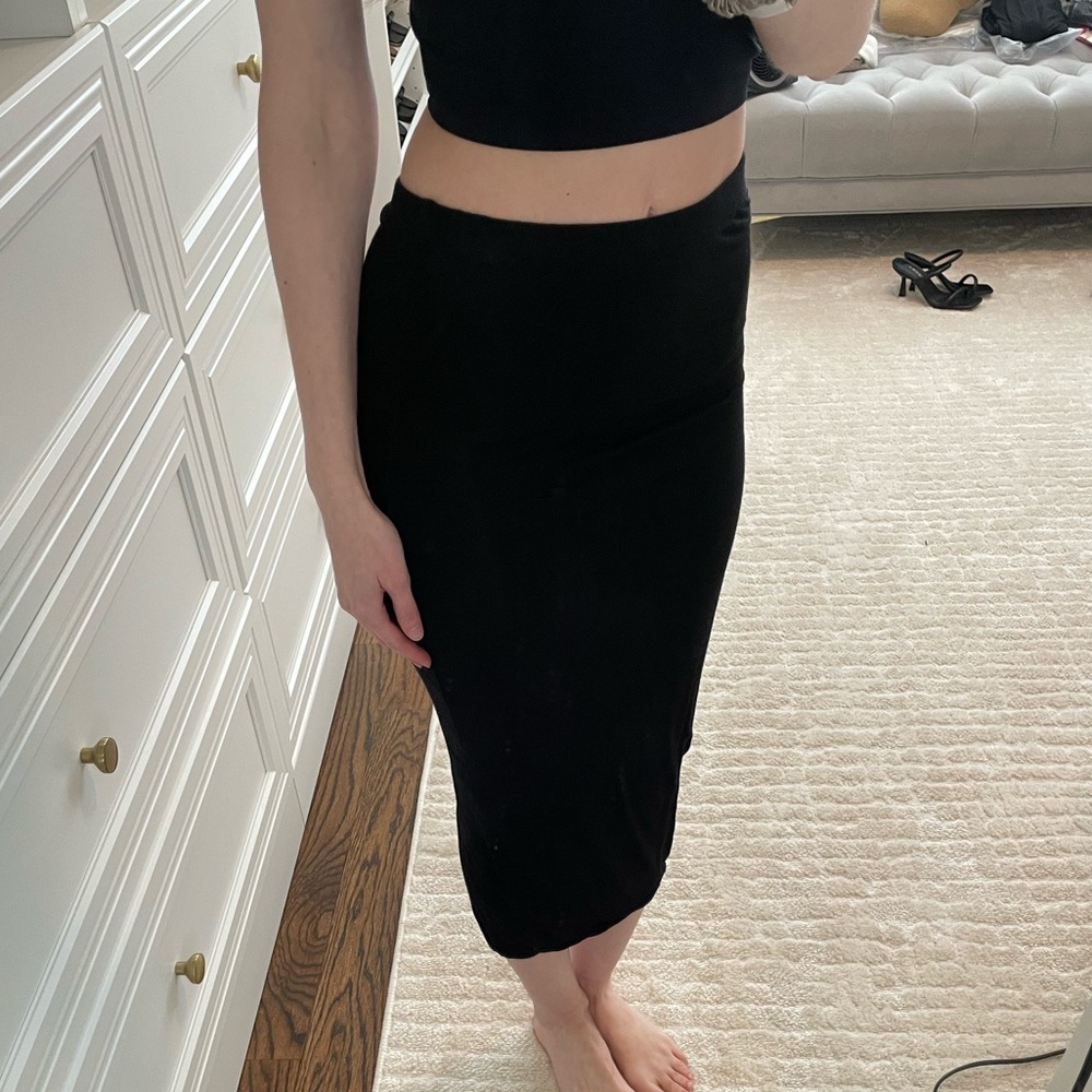 Fashion Nova Black Midi Skirt